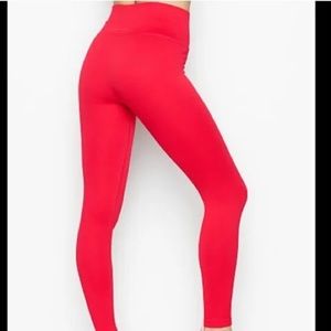 Victoria’s Secret Red Ribbed Leggings- Brand New